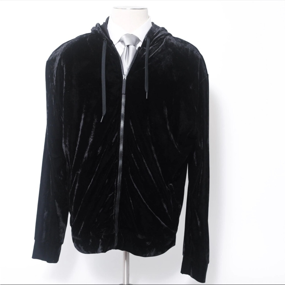 NWOT Versace Medusa Black Velvet Men’s Hoodie Made In Italy Size XL